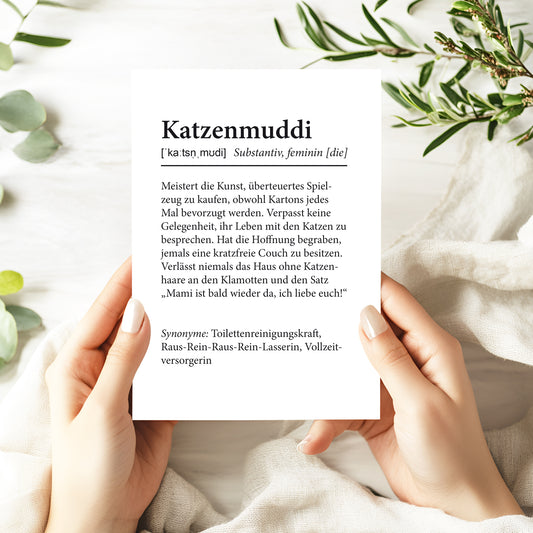 A5 Druck Karte - Katzenmuddi - Muncat
