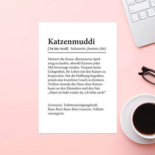 A5 Druck Karte - Katzenmuddi - Muncat