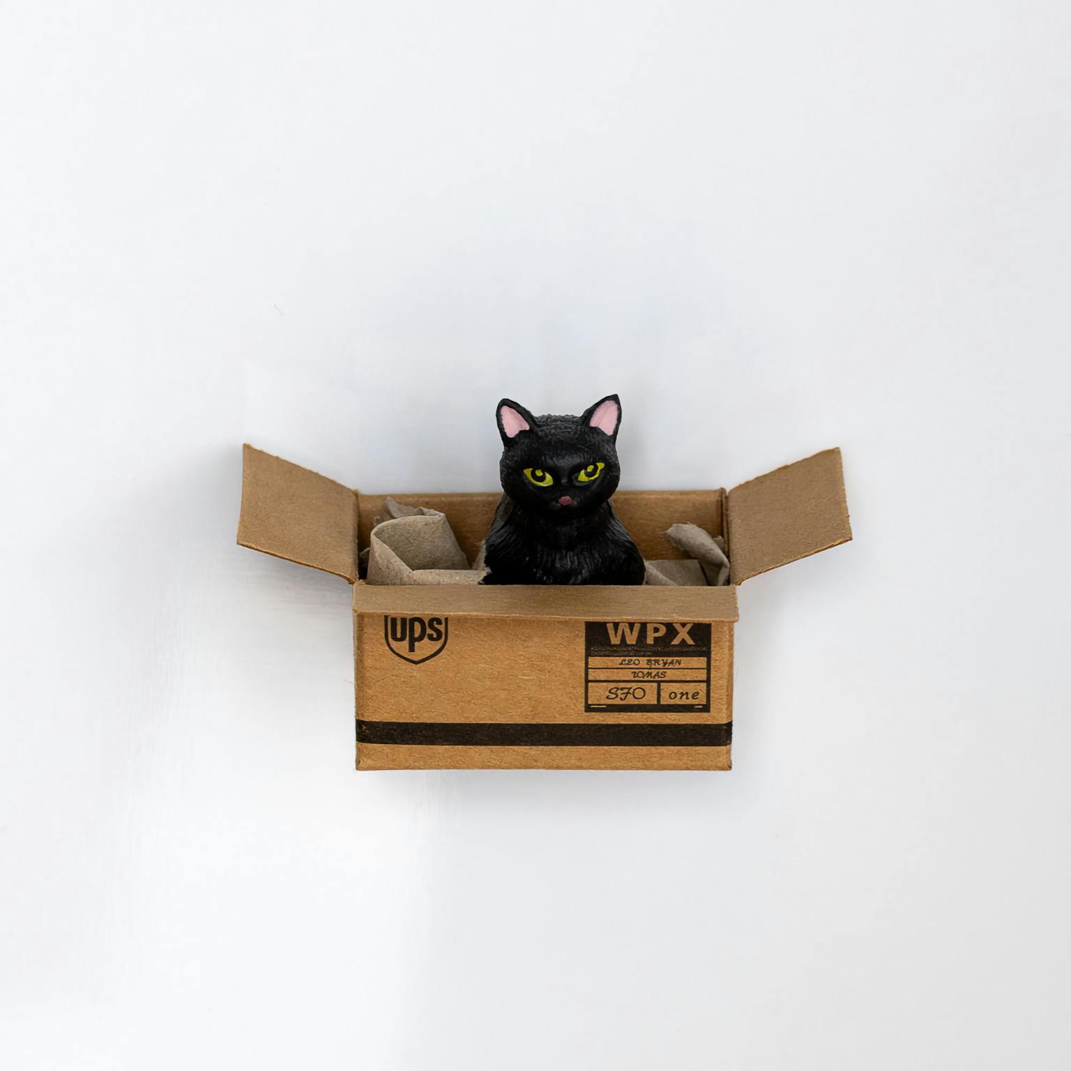 Kühlschrankmagnet Katze im Karton - Muncat