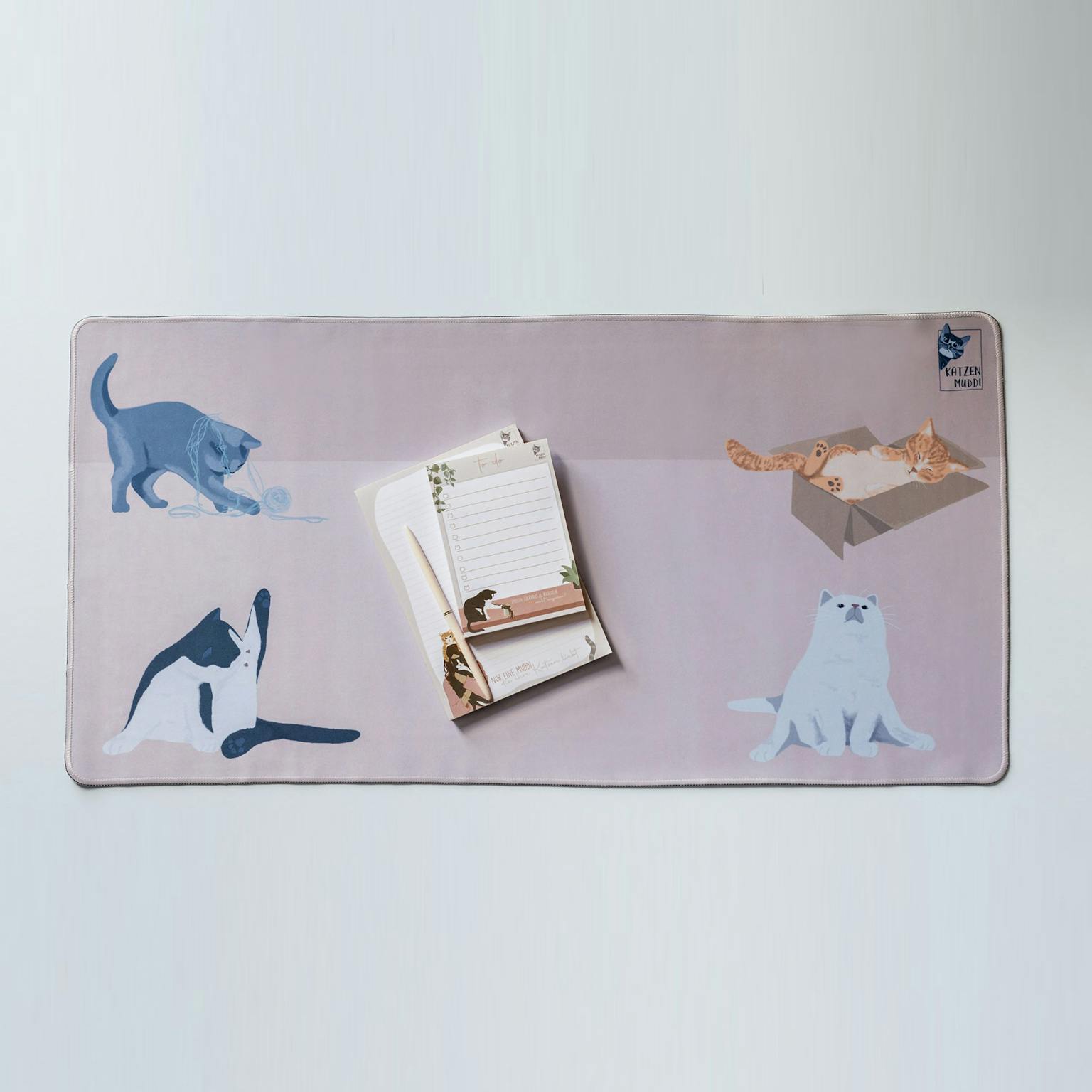 Schreibtischmatte 80x40 mit Katzendesign - Muncat
